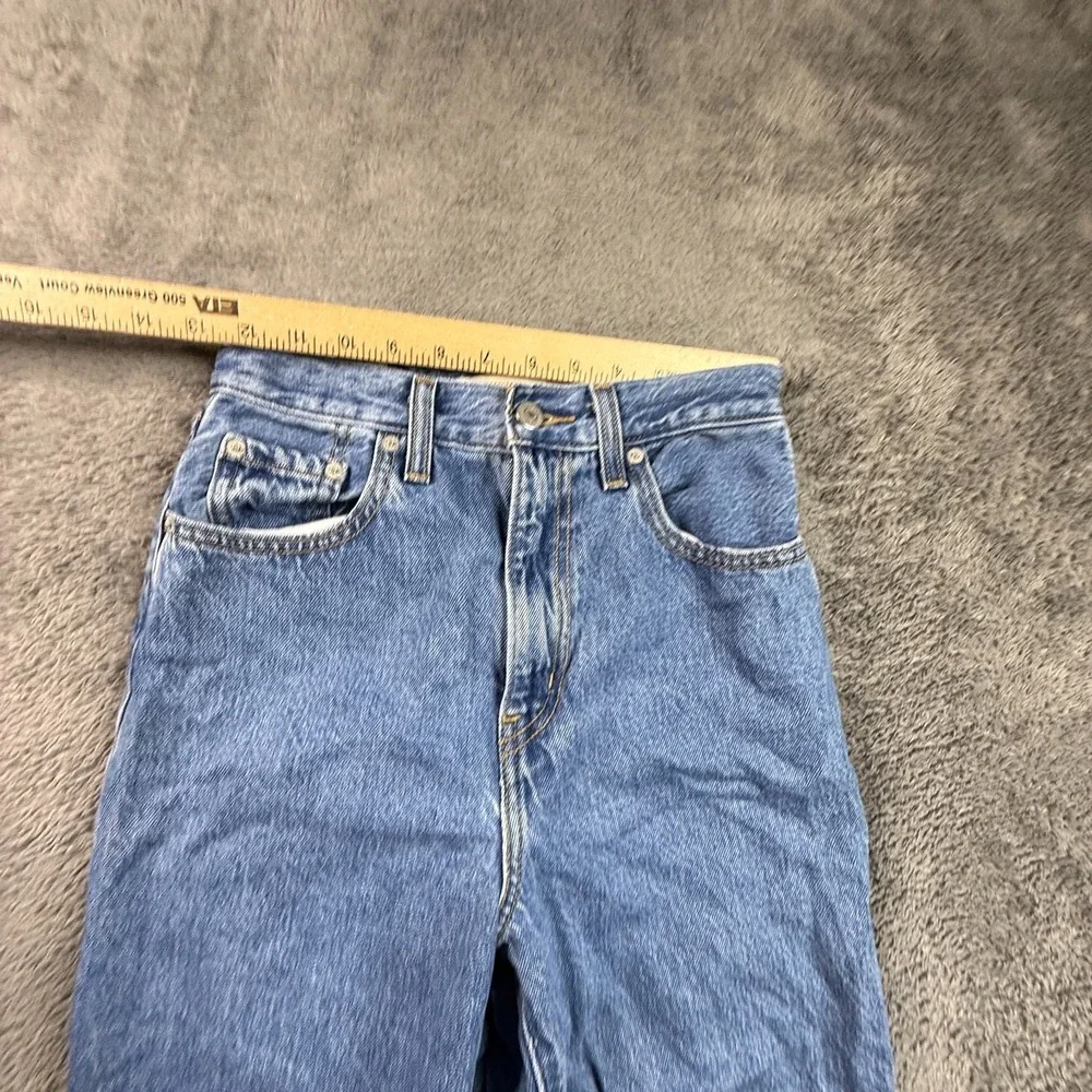 Levis Premium Big E Jeans High Loose Taper Womens 24 Med Wash Blue Denim - Picture 5 of 12